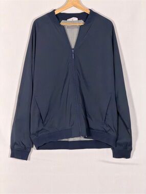 Tommy Bahama Island Driver Reversible Bomber Jacket Men’s L Navy Plaid